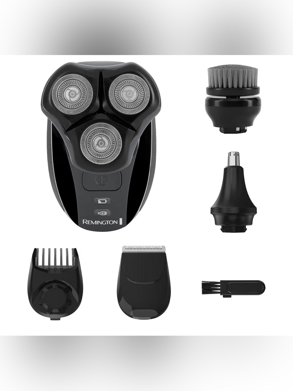 Remington Black 6-in-1 Men's Electric Shaver & Grooming Attachments‎